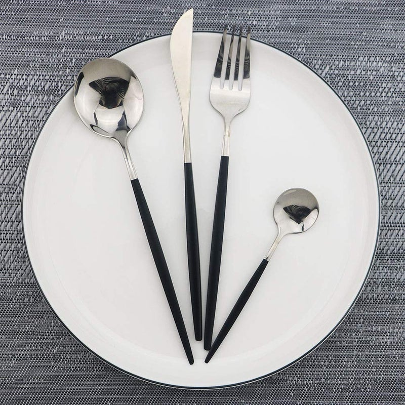 JASHII 30-Piece Stainless Steel Satin Finish Flatware Set, Mirror Polished Tableware Cutlery for Home and Restaurant, Dishwasher Safe - Image 3